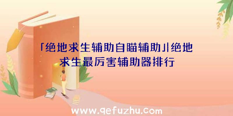 「绝地求生辅助自瞄辅助」|绝地求生最厉害辅助器排行